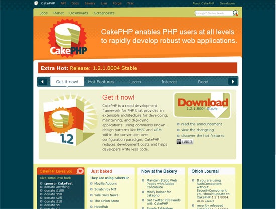 CakePHP - screen shot.