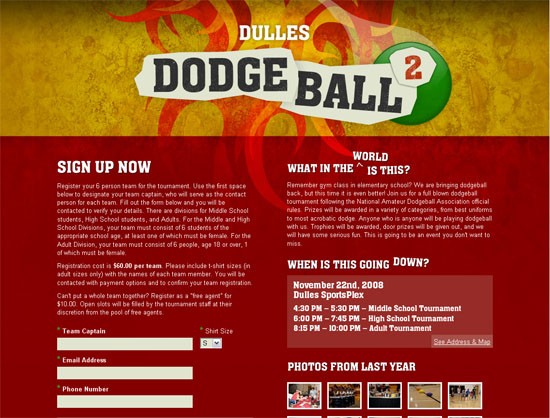 Dulles Dodgeball - screen shot.