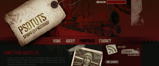 How to Create a Grunge Web Design - screen shot.