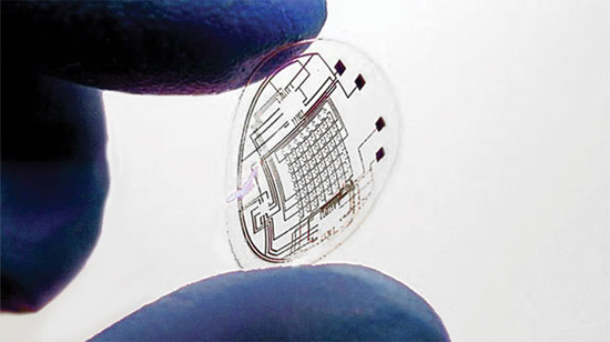 Augmented Reality in a Contact Lens