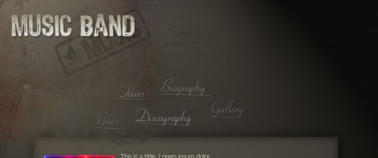 Design an Awesome Band Website Template - screen shot.