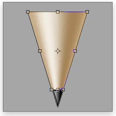 Make the wooden part of the pencil tip