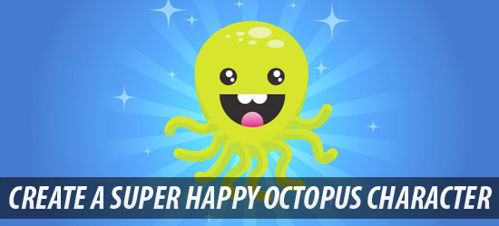 Create a Super Happy Octopus Character