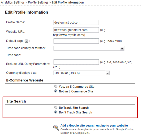 Setting Up Internal Search Analytics