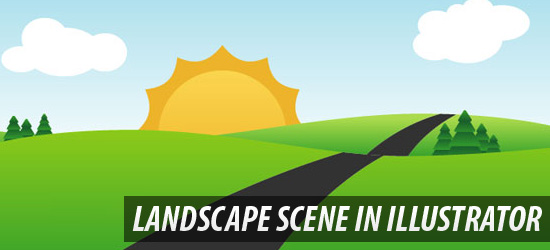 Create an easy landscape scene in Illustrator