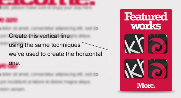 Create a vertical separating line