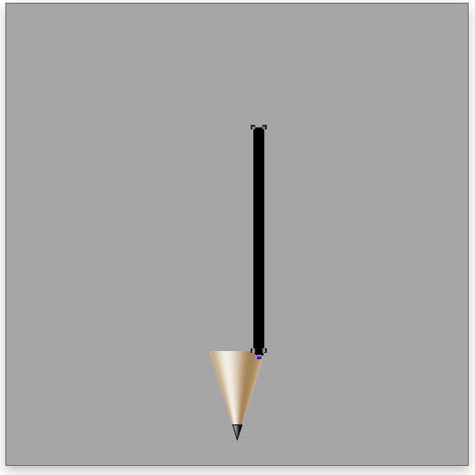 Draw the shaft of the pencil