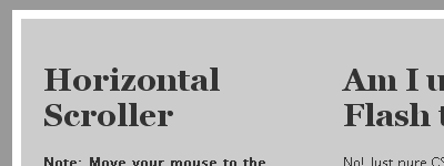 Using CSS and Mootools to simulate Flash horizontal navigation effect - Screenshot