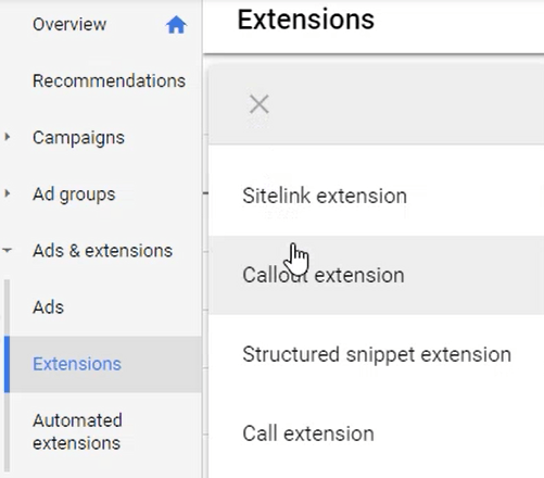 Google Ads options