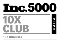 Logo for Inc. 5000 10X Club, indicating a 2023 10X Honoree.