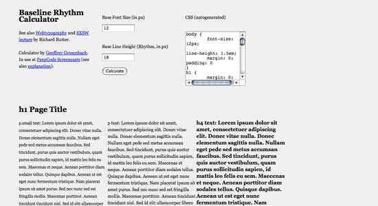 Baseline Rhythm Calculator