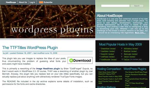 TTFTitles WordPress Plugin