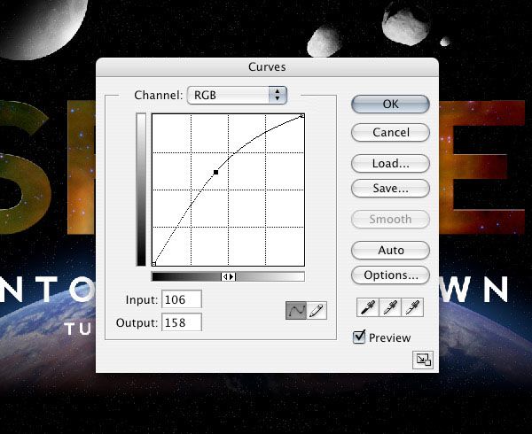 Brighten Up the Text Using Curves Image Adjustment