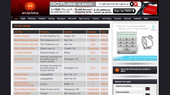 Ars Technica Job Board