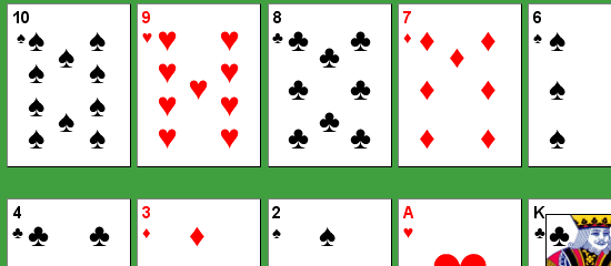 Playing Cards with CSS - demo - screen shot.