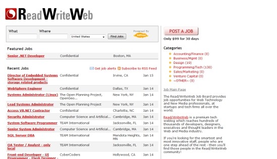 ReadWriteWeb Job Board