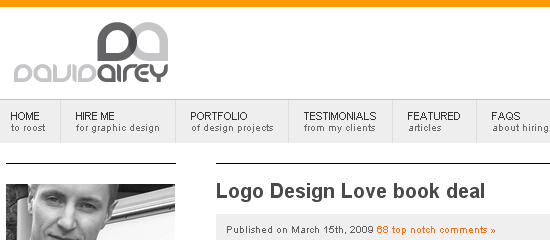 David Airey: Logo Design Category - screen shot.