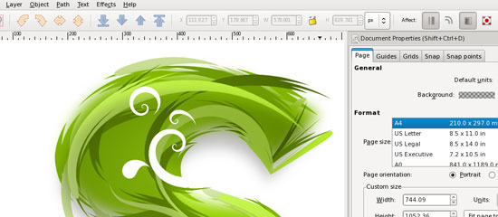 Inkscape - screen shot.