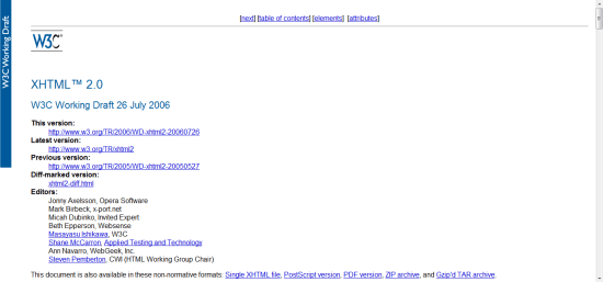 XHTML 2.0 unfortunately didn't make it to fruition and thus became a newborn zombie.