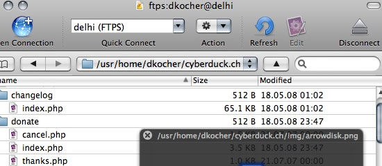 Cyberduck - screen shot.