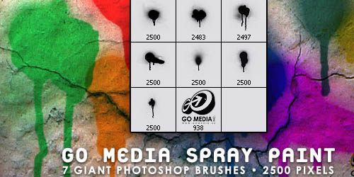 Go Media Spray Paint - Photoshop Brush Set - screen shot.