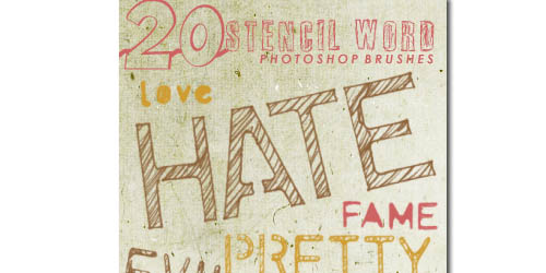 stencil word brushes - screen shot.