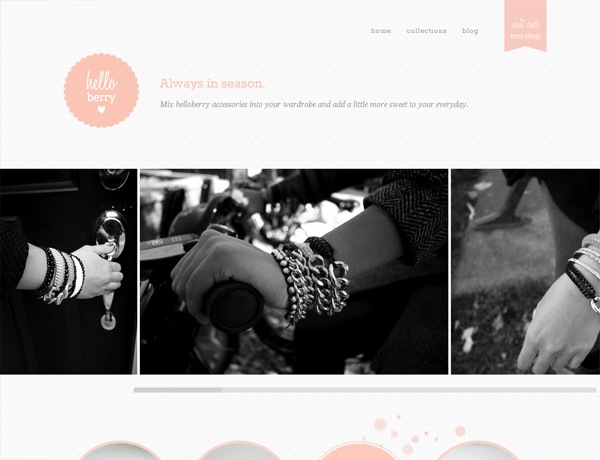 Clean website design example: helloberry inc