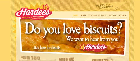 Hardee's - http://mytownmyhardees.com/