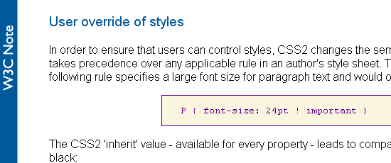 Accessibility Features of CSS - screen shot.