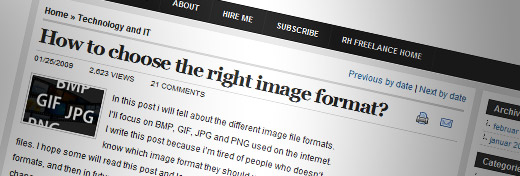 How to choose the right image format? - screen shot.