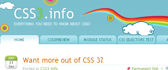 CSS3 . Info - screen shot.