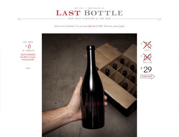 Clean website design example: Last Bottle