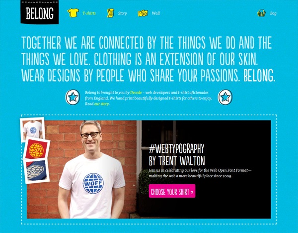 Textured website design example: Belong
