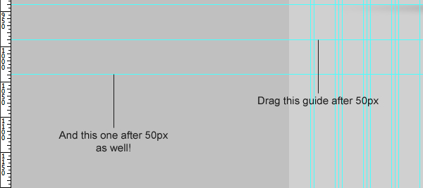 Drag two new horizontal guides