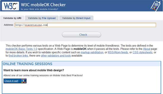 W3C mobileOK Checker