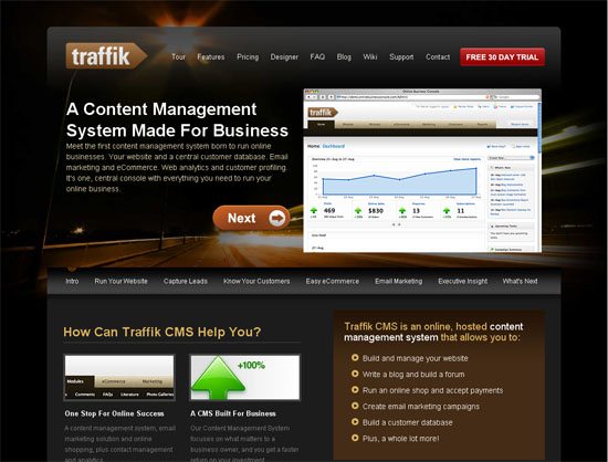 Traffik CMS - screen shot.