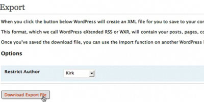 Import and Export WordPress Data - screen shot.