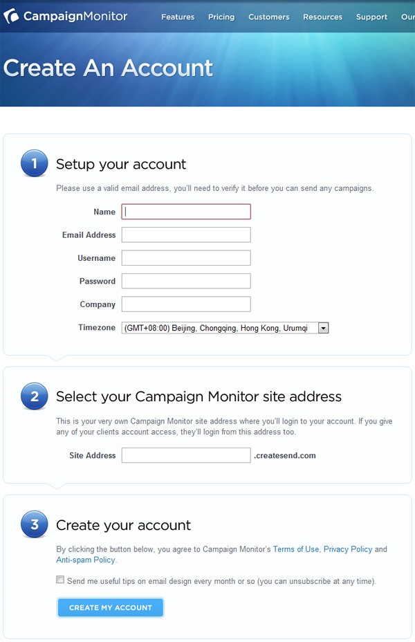 26 campaignmonitor signup form