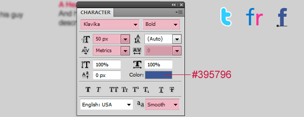 F letter character settings