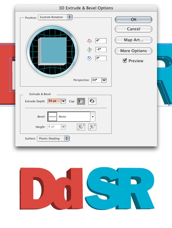 Adding a 3D Extrude & Bevel Effect