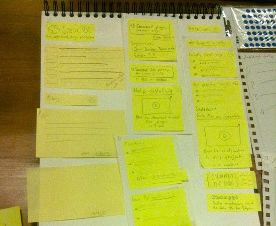 Using post-it notes for quick prototyping