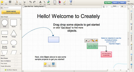 Creately for wireframing