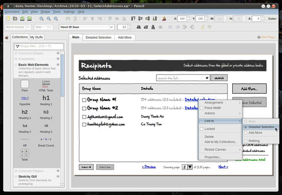 Pencil for wireframing