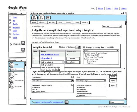 A sketchy-style wireframe