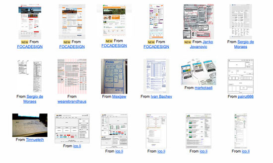 Wide variety of wireframes from designers around the world