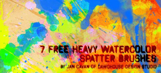 Free High-Res Heavy Watercolor Spatter Photoshop Brushes