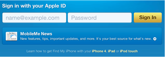 MobileMe Sign In