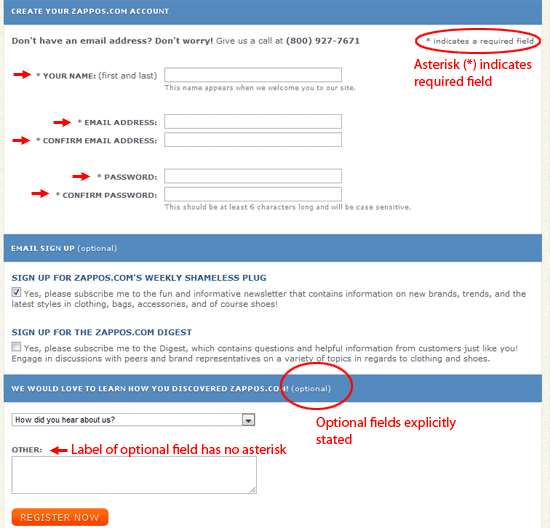 Clearly Highlight Required Fields