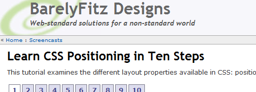 Learn CSS Positioning in Ten Steps - screen shot.