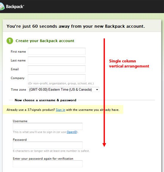 Single Column Vertical Forms Are Better